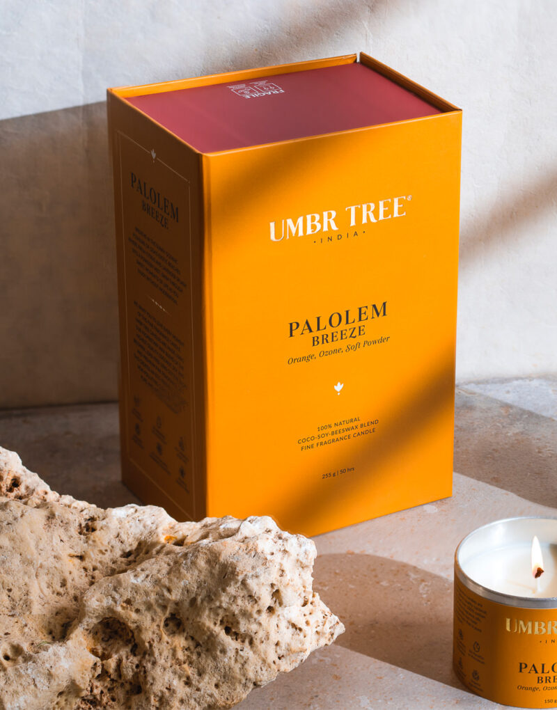 Umbr Tree fine home fragrance candle. Soul of India Collection. Palolem Breeze. Orange, Ozone, Soft Powder, Tropical fruits, Sun, sunny, beach, Goa, Goan, Beach life. Home perfume. Soy wax, Coconut wax, palm wax, bees wax. All natural wax fragrance candles. Scented candles. Bangalore India candles. gift set candles. Fragrance gift set candles. Home perfume candles. Gift set candles. Candle shop. Fine Home Fragrance Shop.